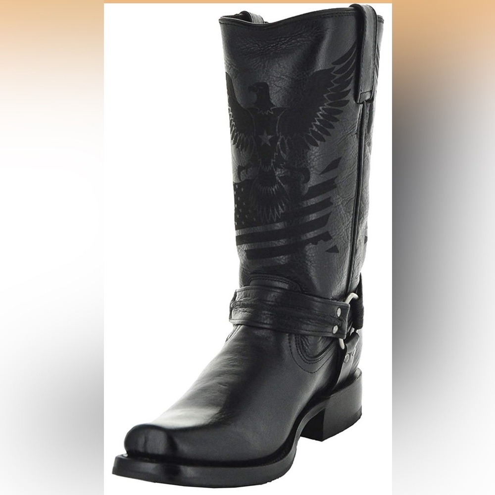 Soto  Black Leather Western Boots